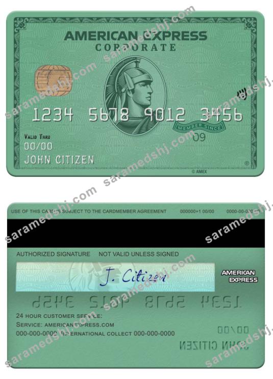 USA Heritage bank american express green card